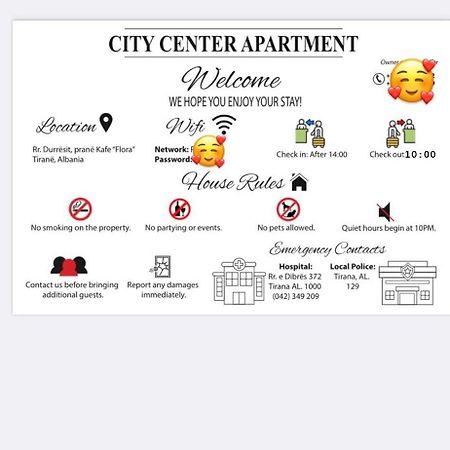 City Center Apartment Kafe Flora Тирана Экстерьер фото